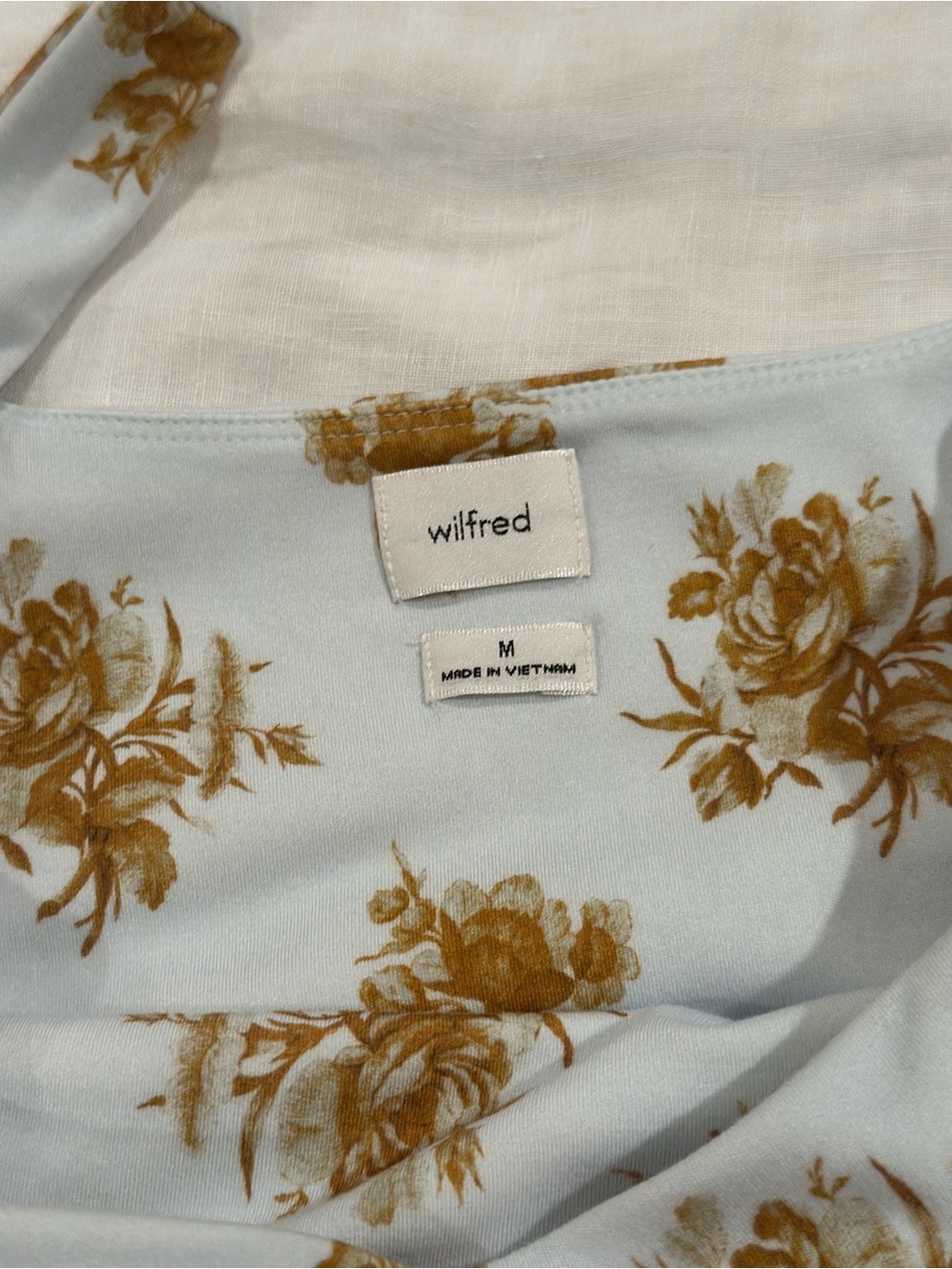 Aritzia Wilfred New Saturn Floral Tie-Waist Mini Dress size Medium - Picture 5 of 7